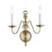 Livex Lighting 5002-01 Williamsburgh 2-Light Wall Sconce, Antique Brass