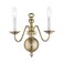 Livex Lighting 5002-01 Williamsburgh 2-Light Wall Sconce, Antique Brass