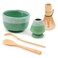 BambooMN Matcha Bowl Set ,Includes Bowl, Rest, Tea Whisk, ChasakuTea Spoon1 Set Mint Green