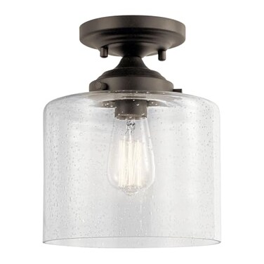 Kichler Winslow 8.5" 1-Light Semi-Flush Mount Light, Olde Bronze