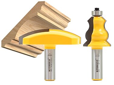 YONICO Router Bits Crown Cap Molding Set Elegant 2 Bit 1/2-Inch Shank 16212