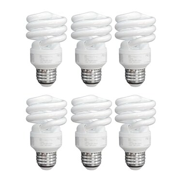 Xtricity Compact Fluorescent Light Bulbs T2 Spiral, E26 Base ,6 Pack