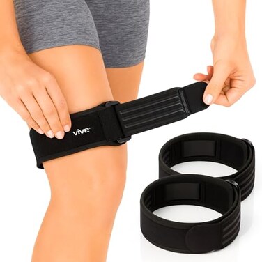 Vive IT Band Strap Brace- Neoprene Iliotibial Band Compression Wrap, 2 Pack