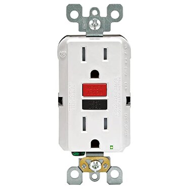 Leviton 15 Amp 125-Volt Self-Test Tamper Resistant GFCI Outlet, White ,4-Pack