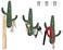 Comfify Green Cactus Double Hooks Set of 3“ Cast Iron“ Southwest Decor