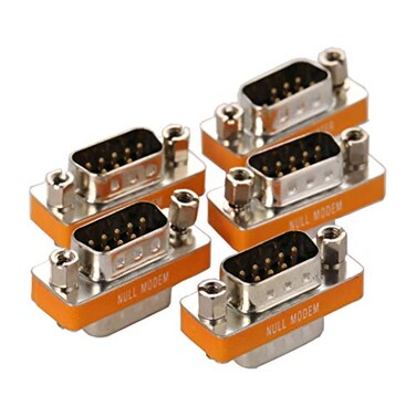 Arnorin DB9 Null Modem Adapter Male to Male 5 Pack