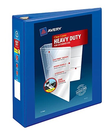 AveryHeavy-Duty View 3 Ring Binder, 2" Rings, 1 Pacific Blue Binder