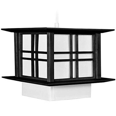 Red Lantern 8" Akida Hanging Lamp, Black