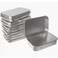 Hulless Small Hinged Tin Box Metal Tins Storage Containers, Silver 6Pcs