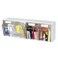 Deflecto Interlocking Tilt Bin, 4 Bin Unit, Clear and White, 23-5/8 x 8-1/8 x 6-5/8 ,20403OP