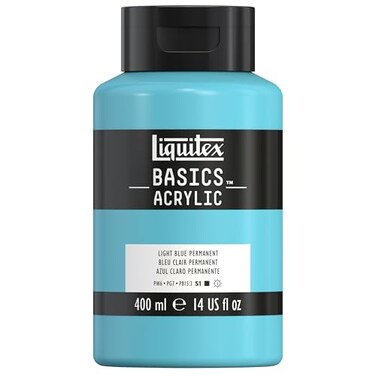 Liquitex BASICS Acrylic Paint, 13.5-oz Bottle, Light Blue Permanent