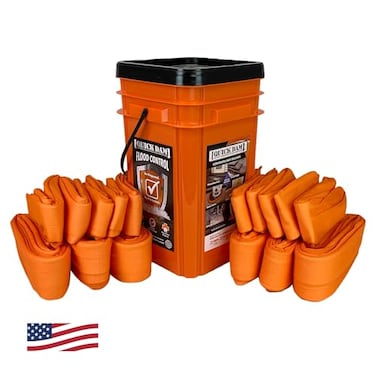 Quick Dam Water Activated Dams, 10-Pack ,4ft10ft, Orange Bucket