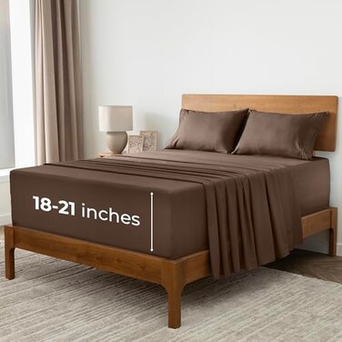 Mellanni Iconic 5-Piece, Ultra Soft Sheet Set ,Split King, Brown