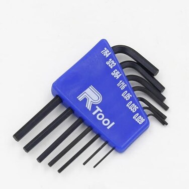 GENNEL 7pcs 0.028" - 7/64" Micro Hex Key Mini Allen Wrench Set, L Shaped