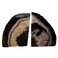 JIC Gem Black Agate Geode Bookends Anti-Slip Heavy Duty 1 Pair 3-4 Lbs