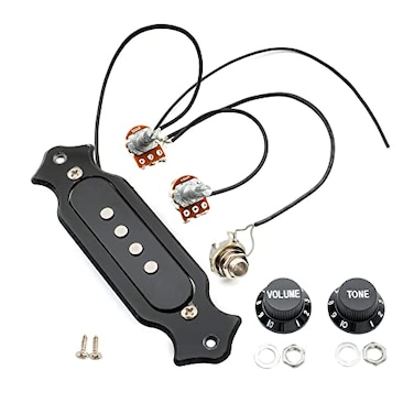 Musiclily Basic Pre-Wired 4 String Single Coil Pickup Wiring Harness Black