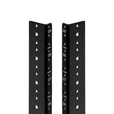 NavePoint 9U Vertical Rack Rail Pair DIY Kit with Hardware, Black