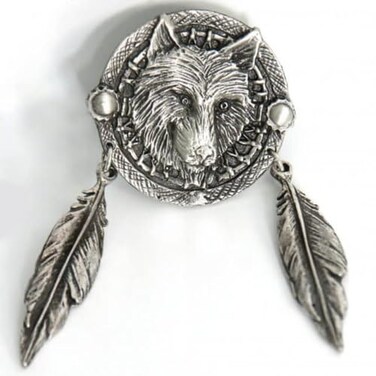Hot Leathers - PNA1015 Wolf Dream Catcher Pin