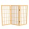 Red Lantern 2 ft. Short Desktop Window Pane Shoji Screen - Natural - 3 Panels