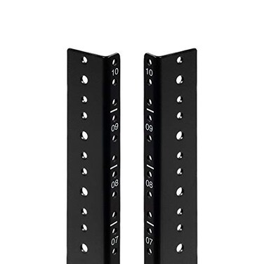NavePoint 10U Vertical Rack Rail Pair DIY Kit with Hardware, Black