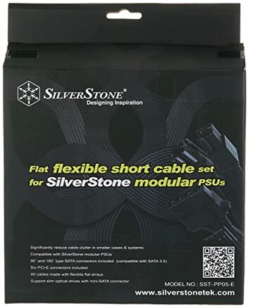 SilverStone Technology Flat Flexible Short Cable Set Designed for SilverStone Modular Power Supplies PP05-E