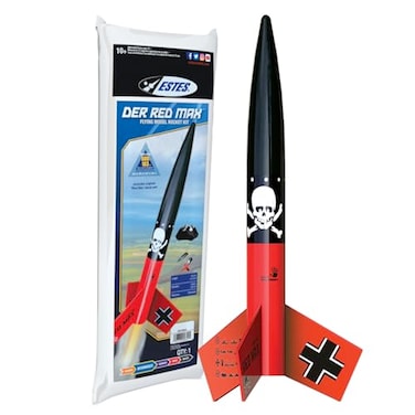 Estes 0651 Der Red Max Rocket-Building Kit, Intermediate Flying-Rocket-Model Kit for Ages 10