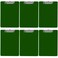 Trade Quest Dark Green Plastic Clipboards Letter Size Low Profile ,6-Pack