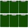 Trade Quest Dark Green Plastic Clipboards Letter Size Low Profile ,6-Pack
