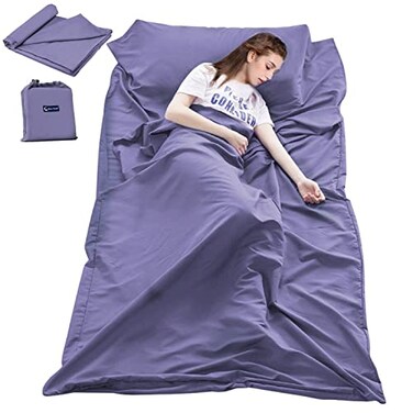 Mannice Lightweight Sleep Sack, Compact Sleeping Bag Liner Travel Sheets for Hotel