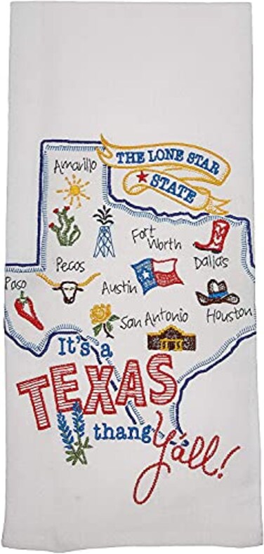 Kay Dee It's a State Thing Texas Embroidered Flour Sack Towel