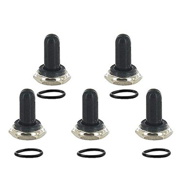 ESUPPORT Black 12mm Rubber Rocker Toggle Switch Knob Hat