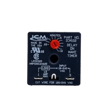 ICM Controls ICM ICM102B - Aftermarket Replacement Adjustable Time Delay - Delay on Make - 6 sec to 8 min