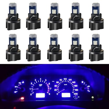 WLJH Blue T5 LED Bulb 2721 37 74 with PC74 Twist Socket for Dash Lights