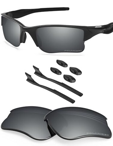 BLAZERBUCK Anti-salt Polarized Replacement LensesSock Kit for Oakley Half Jacket 2.0 XL OO9154 - Silver Chrome