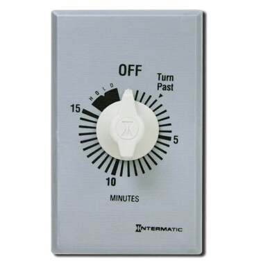 Intermatic FF15MH 15-Minute Spring Loaded Wall Timer, Brushed Metal