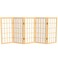 Red Lantern 2 ft. Short Desktop Window Pane Shoji Screen - Natural - 5 Panels