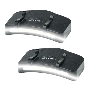 LitezAll Clip On Cap Light Headlamp - Bright LED Cap Light for Hands Free Outdoor Work, 2 Pack