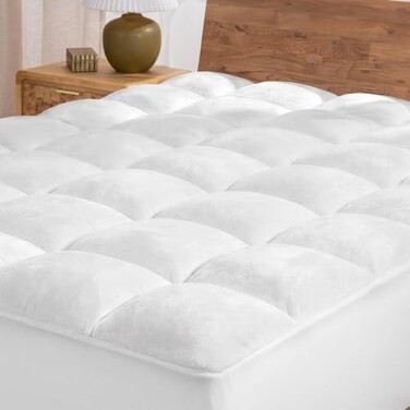 Bare Home Microplush Reversible Mattress Topper ,Full