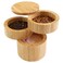 Totally Bamboo Triple Salt Cellar, 3-Tier Salt and Pepper Container