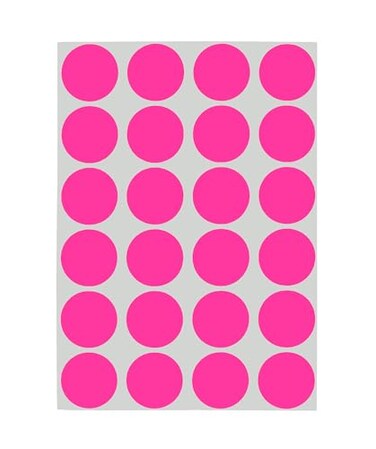 ChromaLabel Removable Dot Stickers, 3/4 Inch Fluorescent Pink, 1008/Pack