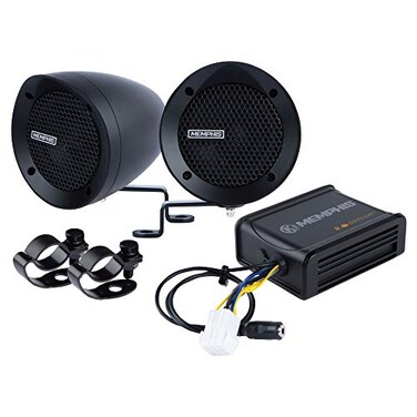 Memphis MXABMB2 Bar Mount 2-Speaker System with Amp, Black