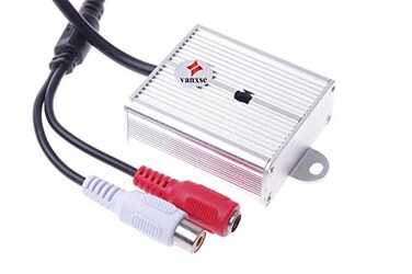 VanxseMini Microphone High Sensitive Pickup Audio Mic Waterproof Metal Case for CCTV Security Camera DVR System