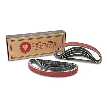 Red Label Abrasives 1/2 X 12 Inch Coarse P80 Grit Knife Sharpener Sanding Belts, 10 Pack ,Compatible with Work Sharp KnifeTool Sharpener