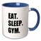 3dRose Eat Sleep Gym - text gift for exercisekeep 11oz Two-Tone Blue Mug