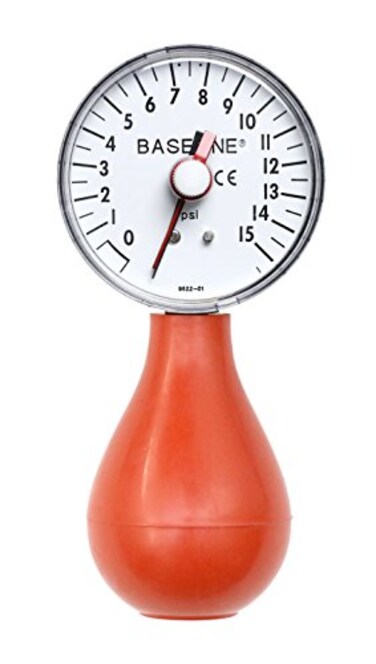Baseline 12-0293 Dynamometer, Pneumatic Squeeze Bulb with Reset, 15 PSI Capacity