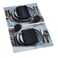 MODERN-TWIST 14 x 16 Rectangular Silicone Placemat, Marble Print in Gray, 1 Count