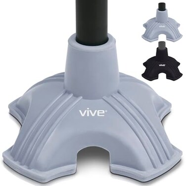 Vive Cane Tip - Self Standing Quad Base Replacement for Most Walking Canes