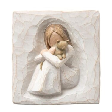 Willow Tree Comfort Plaque, Sculpted Hand-Painted Bas-Relief