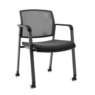 Staples Workplace 2.0 GuestReception Chair, Mesh, Stackable, Black