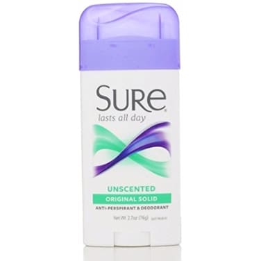 Sure Original Solid Unscented Anti-Perspirant Deodorant, 2.70 oz, 7-Pack